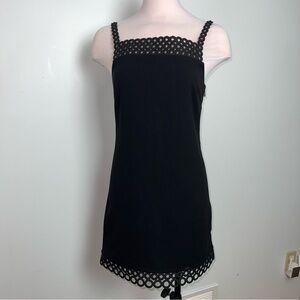 Jonathan Simkhai Black Dress Eyelet Trim NWT Women’s Size 2 Little Black Dress